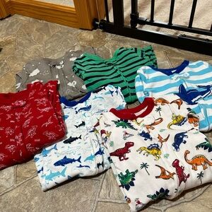 Bundle of Six Little Boys Footed Pajamas